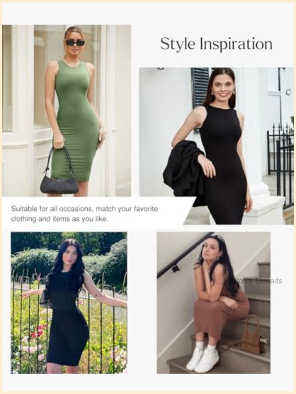 Sleeveless Midi Bodycon Dress with Built-in Shapewear - Picture 4 of 7